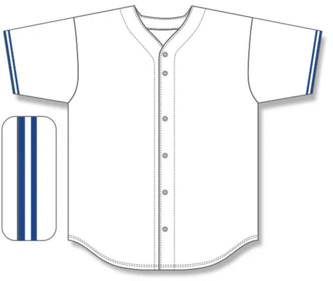 Athletic Knit (AK) BA5500A-TOR569 Toronto Blue Jays White Adult Full Button Baseball Jersey