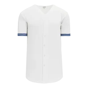 Athletic Knit (AK) BA5500Y-TOR569 Toronto Blue Jays White Youth Full Button Baseball Jersey