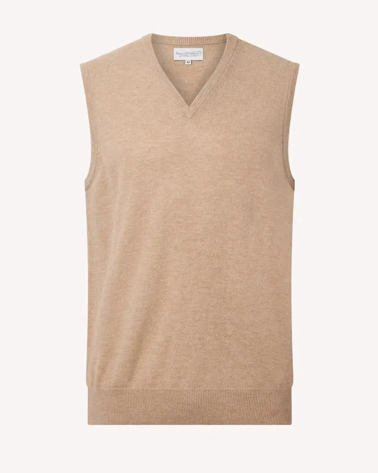 BERNARD WEATHERILL V-neck 1/4 Zip Vest Gilet Camel