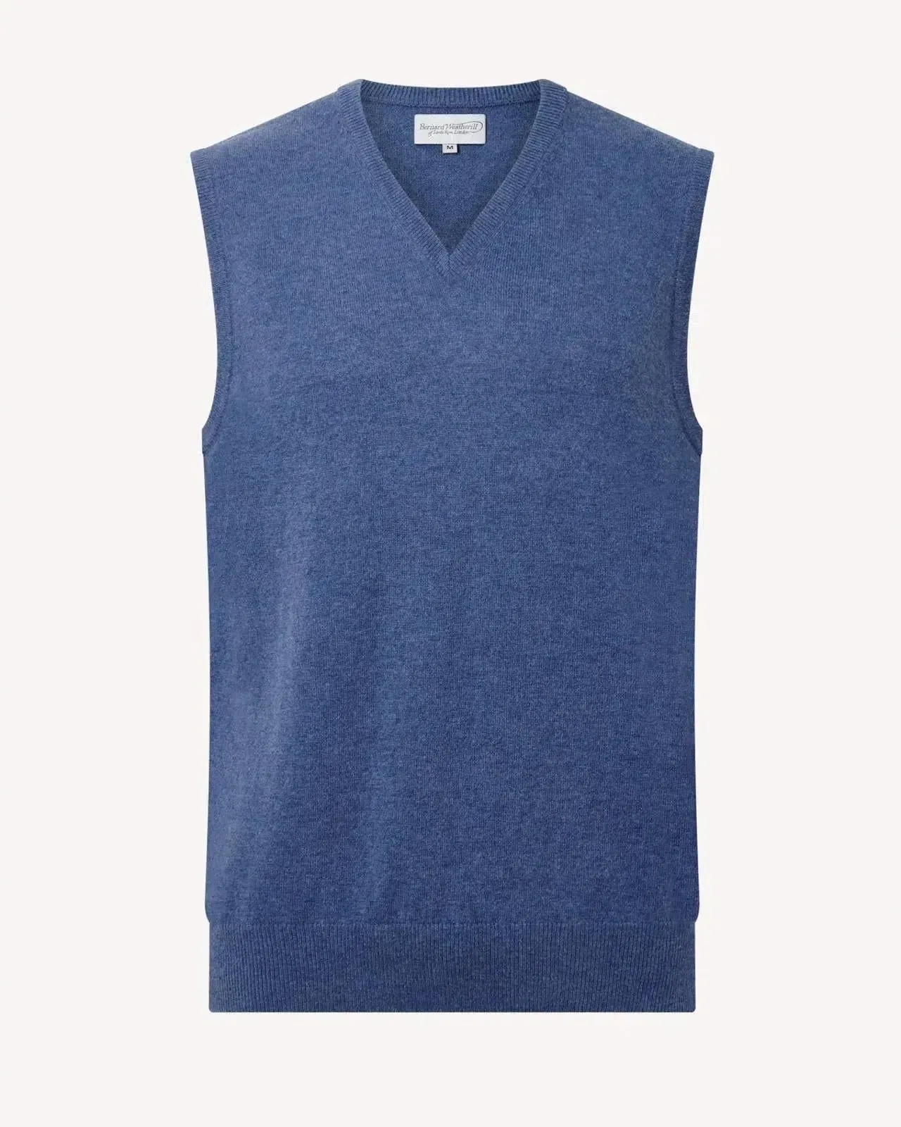 BERNARD WEATHERILL V-neck 1/4 Zip Vest Gilet Channel Isle Blue