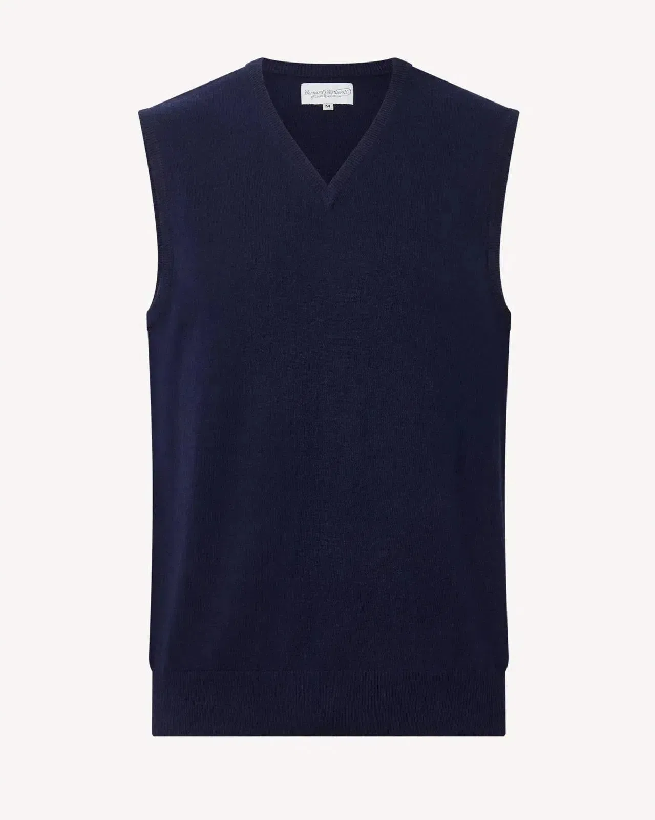 BERNARD WEATHERILL V-neck 1/4 Zip Vest Gilet Savile Row Navy