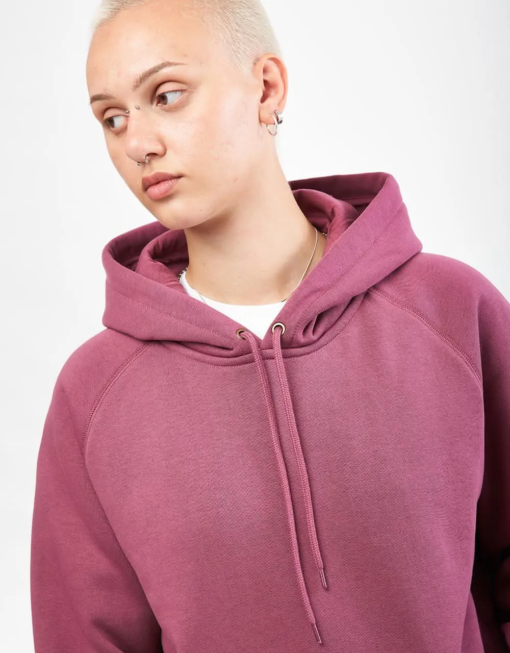 Carhartt WIP Hooded Chase Sweatshirt - Dusty Fuchsia/Gold