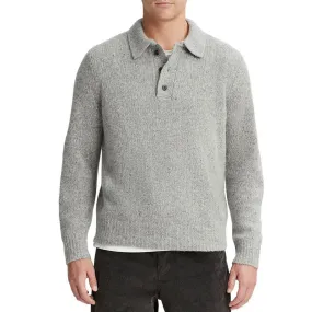 Custom Wholesale Cashmere Blend Men Knit Pullover Sweater - OEM/ODM Manufacturer, Polo Collar, Ribbed Cuffs and Hem, Solid Color