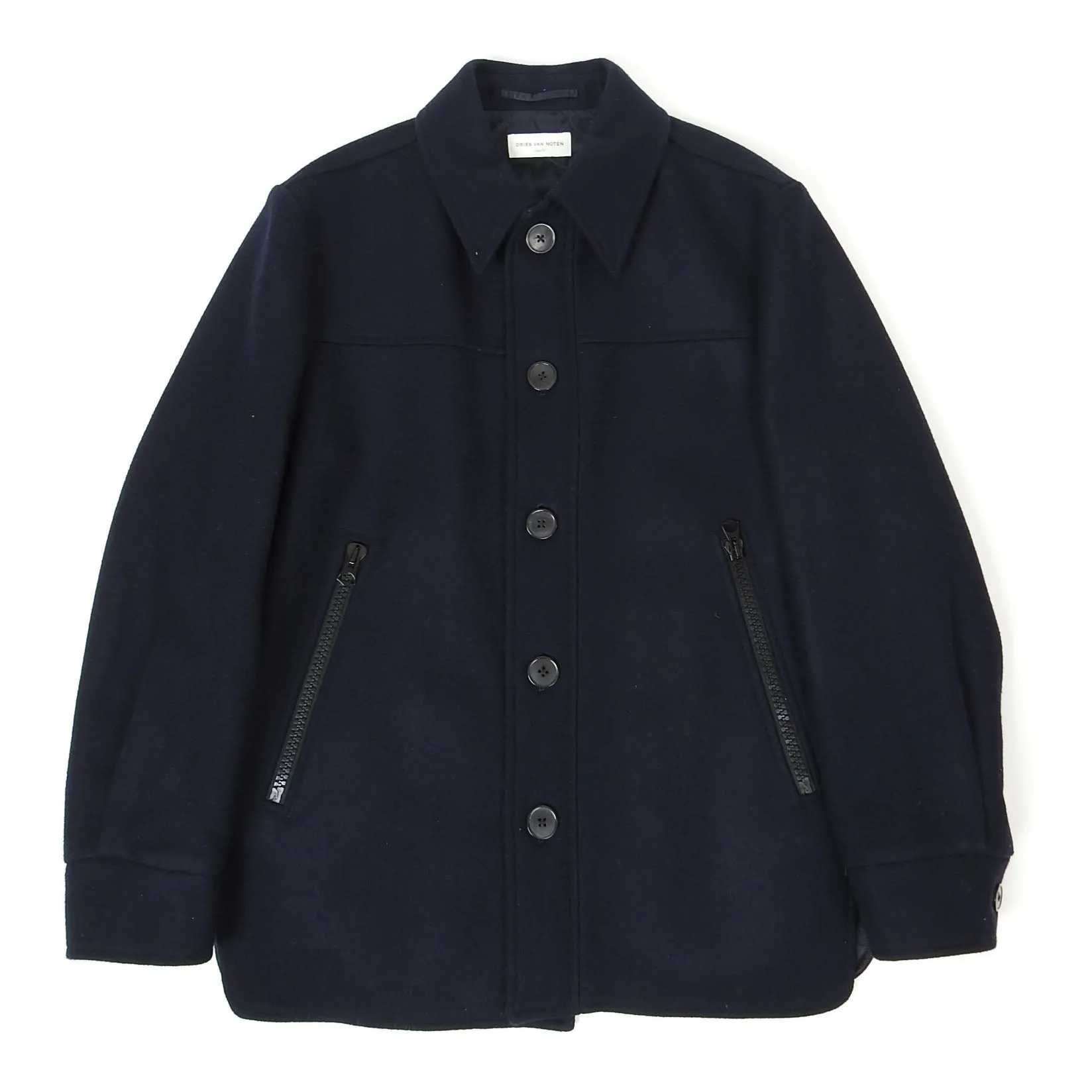 Dries Van Noten Quilted Wool Coat Size 46