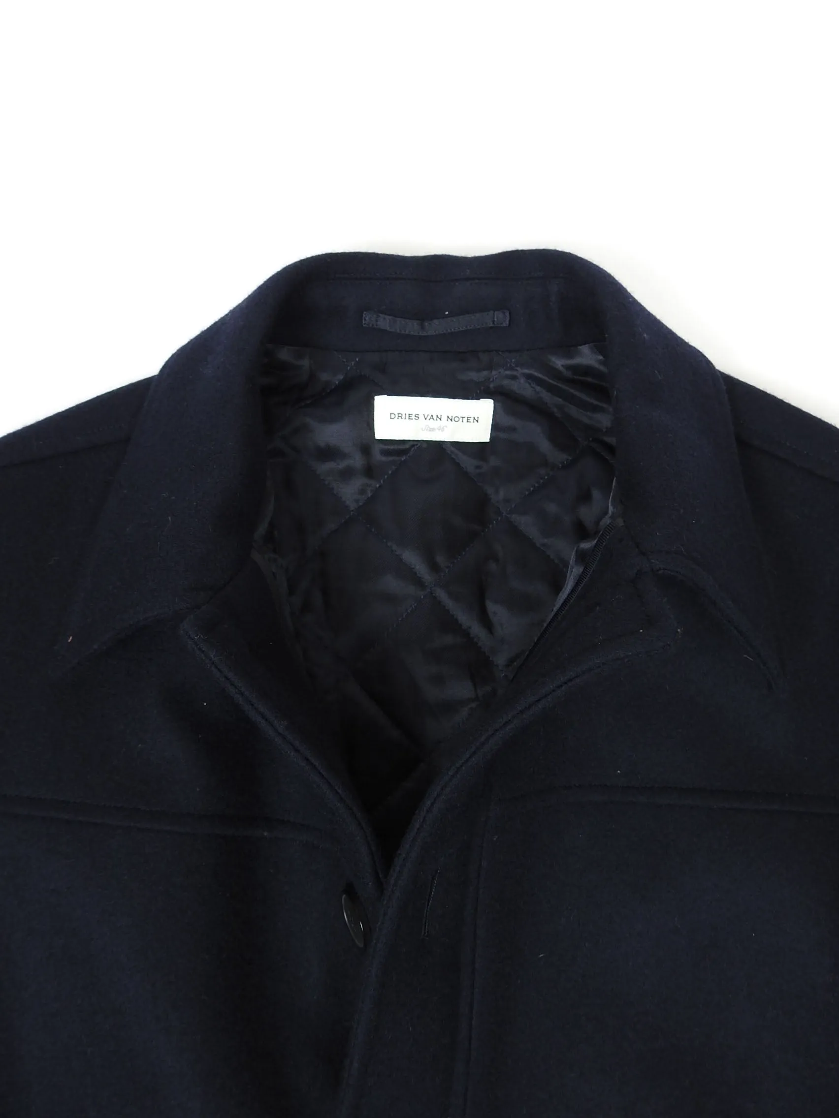 Dries Van Noten Quilted Wool Coat Size 46