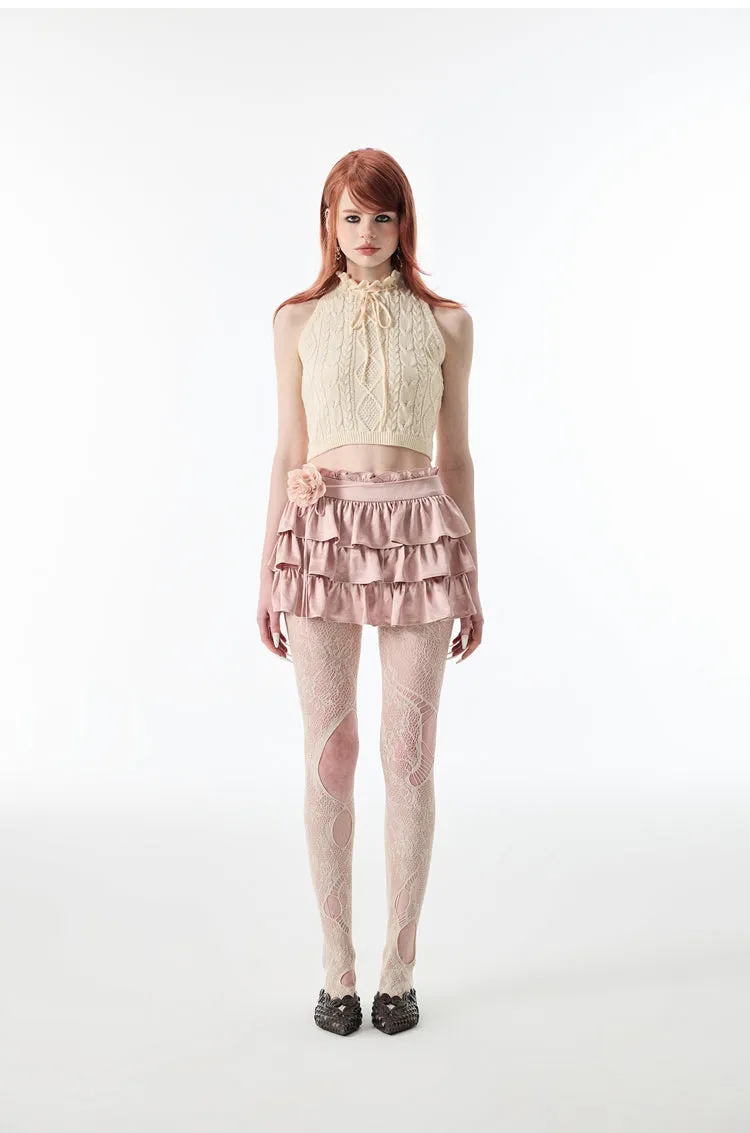 (Final Sale) Knitted ”Rose“ Sleeveless Top