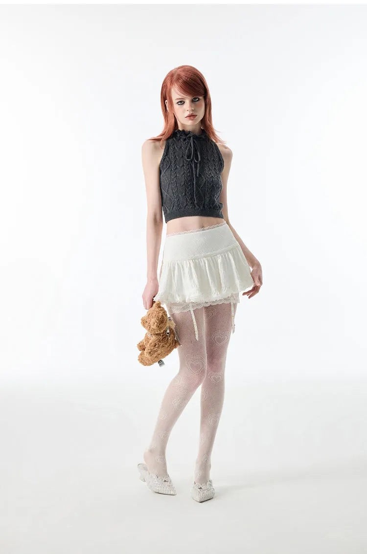 (Final Sale) Knitted ”Rose“ Sleeveless Top