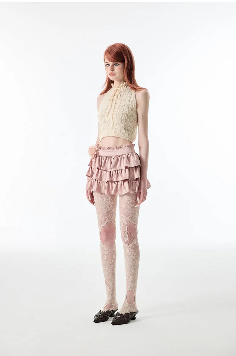 (Final Sale) Knitted ”Rose“ Sleeveless Top