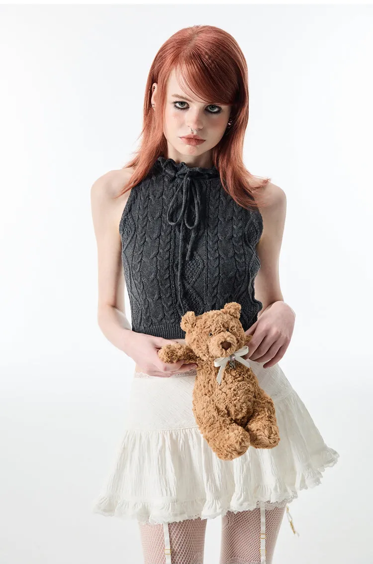 (Final Sale) Knitted ”Rose“ Sleeveless Top