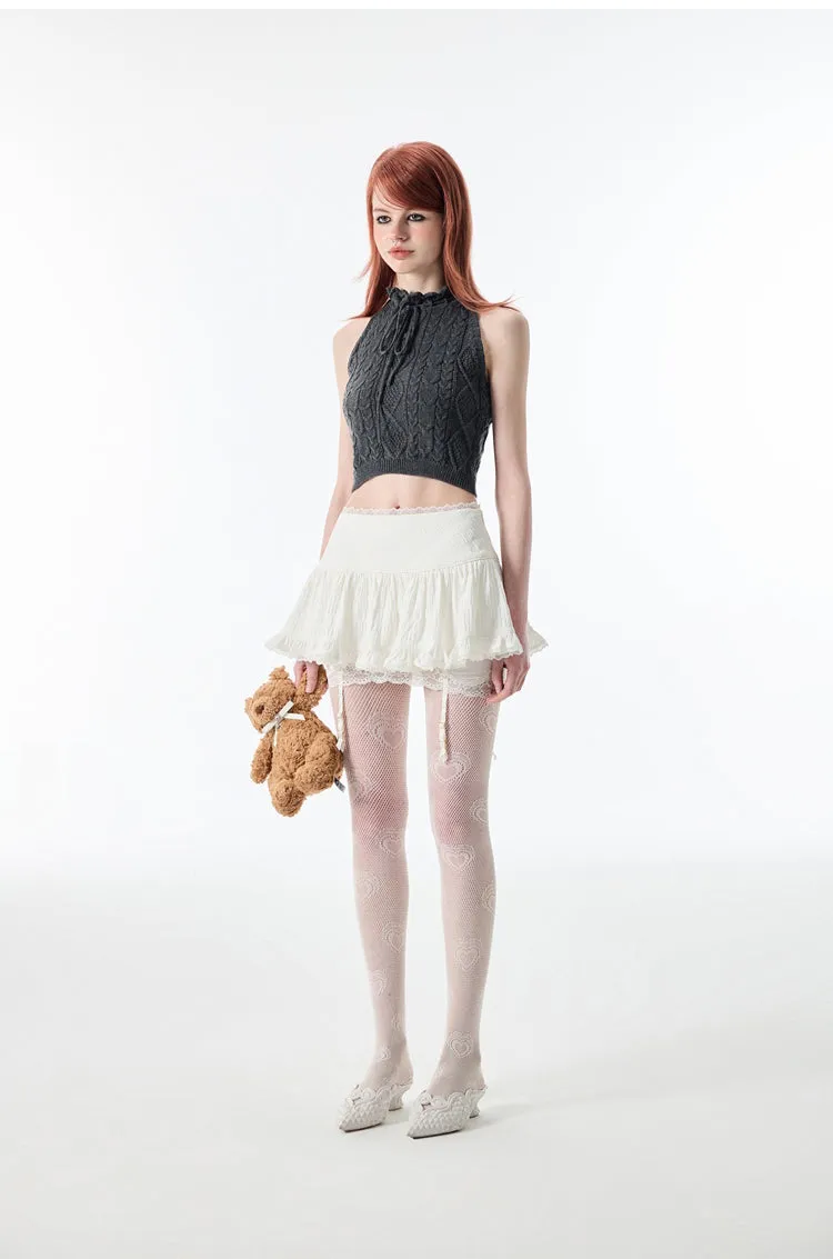 (Final Sale) Knitted ”Rose“ Sleeveless Top