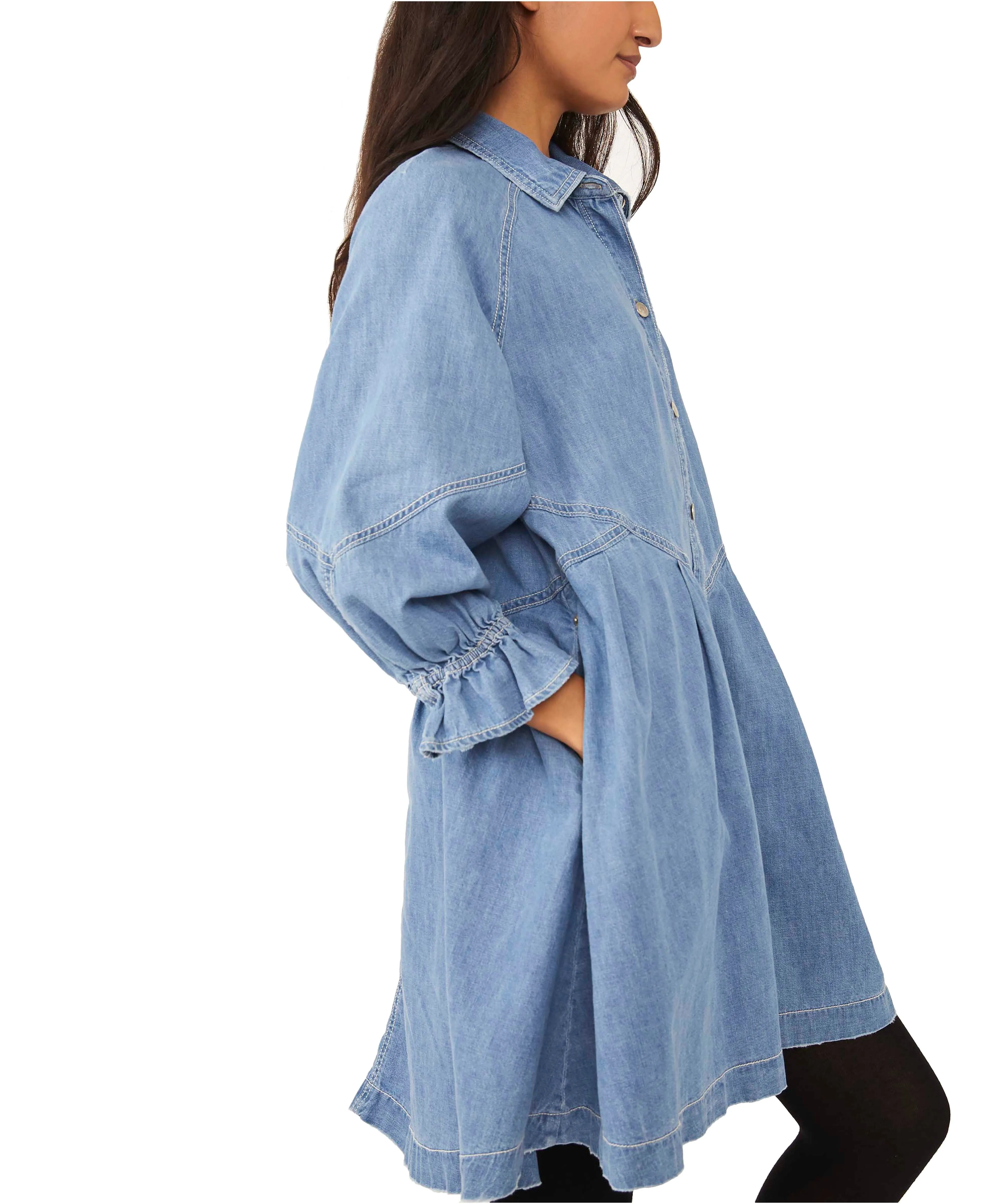 Free People Hannah Sunday Morning Denim Dress