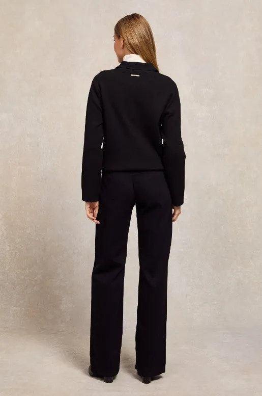 Holland Cooper Maria Knitted Overshirt in Black