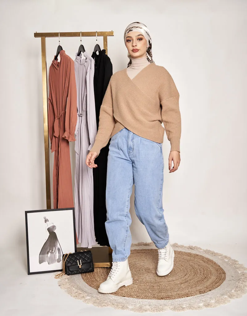 Knitted Crossover Blouse
