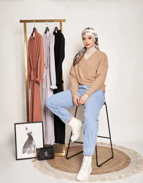 Knitted Crossover Blouse