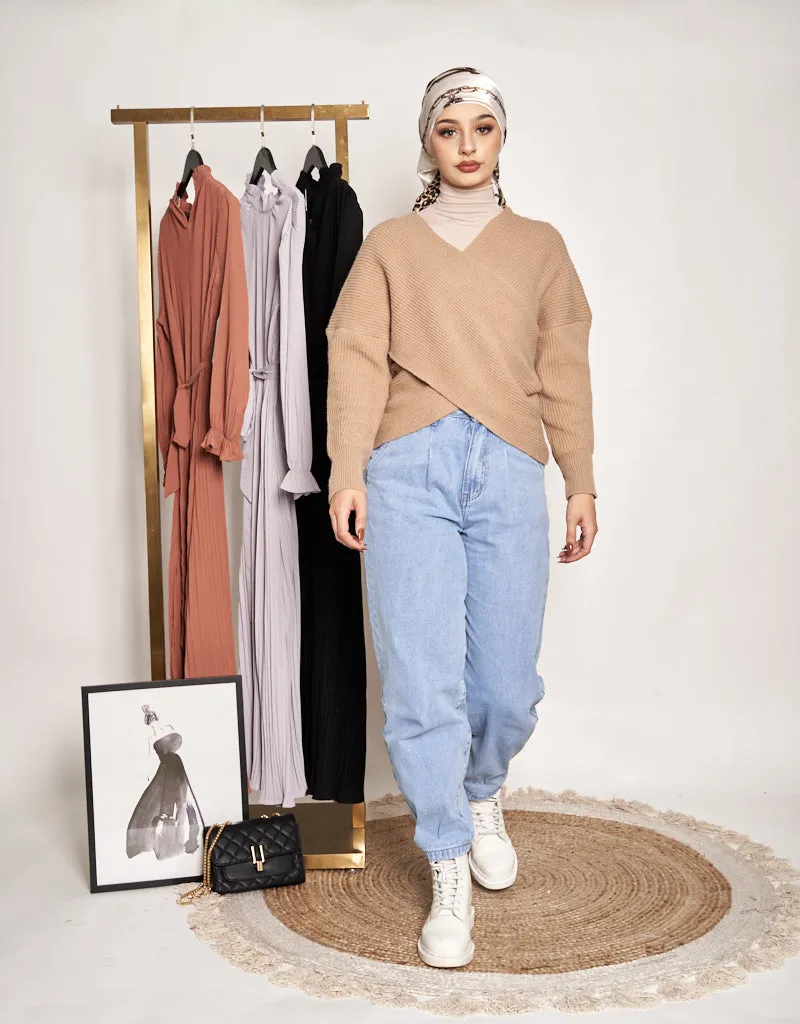Knitted Crossover Blouse