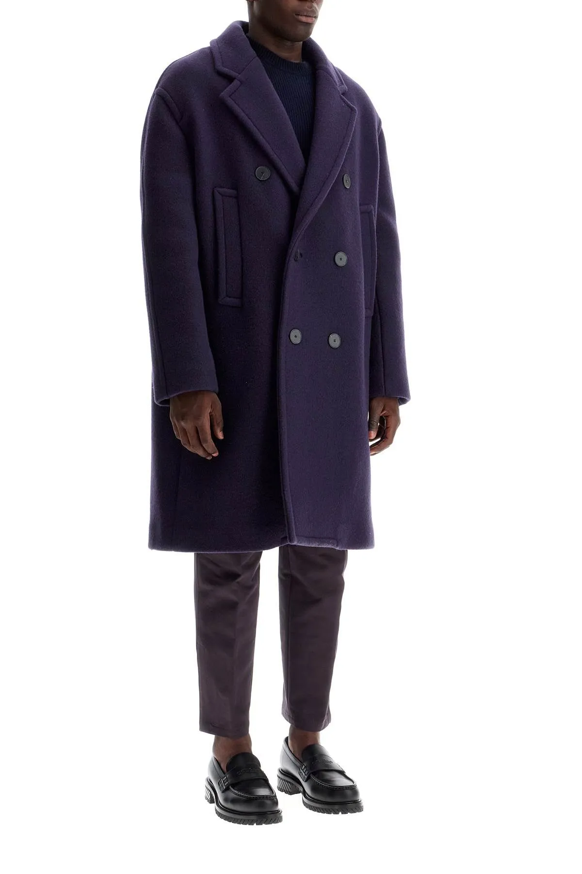 LANVIN double-breasted heavy wool coat