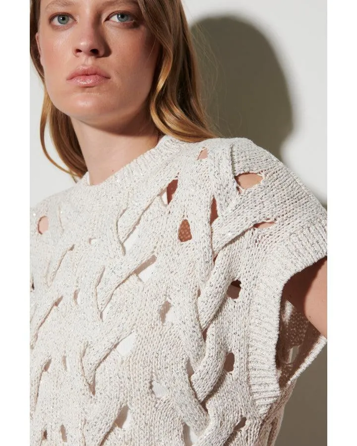 Luisa Cerano Cable Design Tank Top