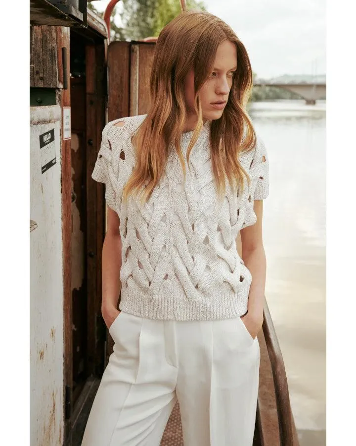 Luisa Cerano Cable Design Tank Top