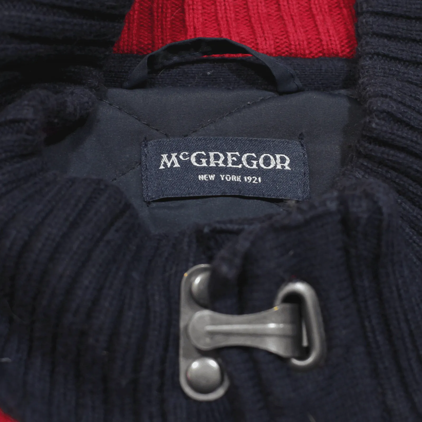 MCGREGOR Quilted Lined Festive Knit Coat Blue Fair Isle Mens 2XL