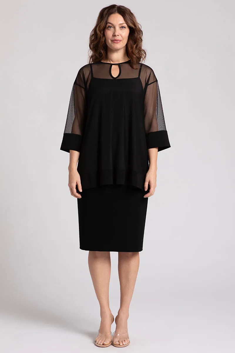 Mesh Keyhole Tunic | Black