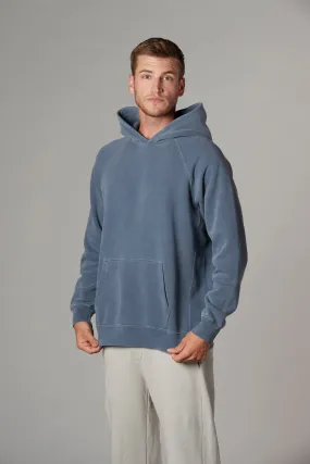 Meyer Long Sleeve Pullover Hooded Sweatshirt in Faded Navy