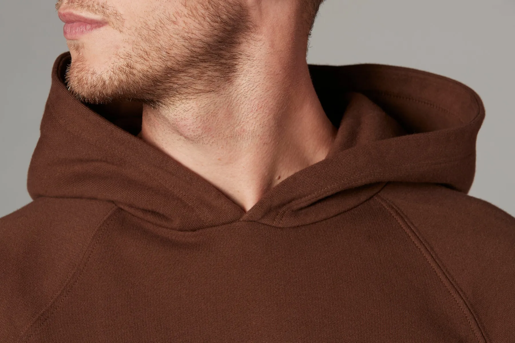 Meyer Long Sleeve Pullover Hooded Sweatshirt in Plum Brown