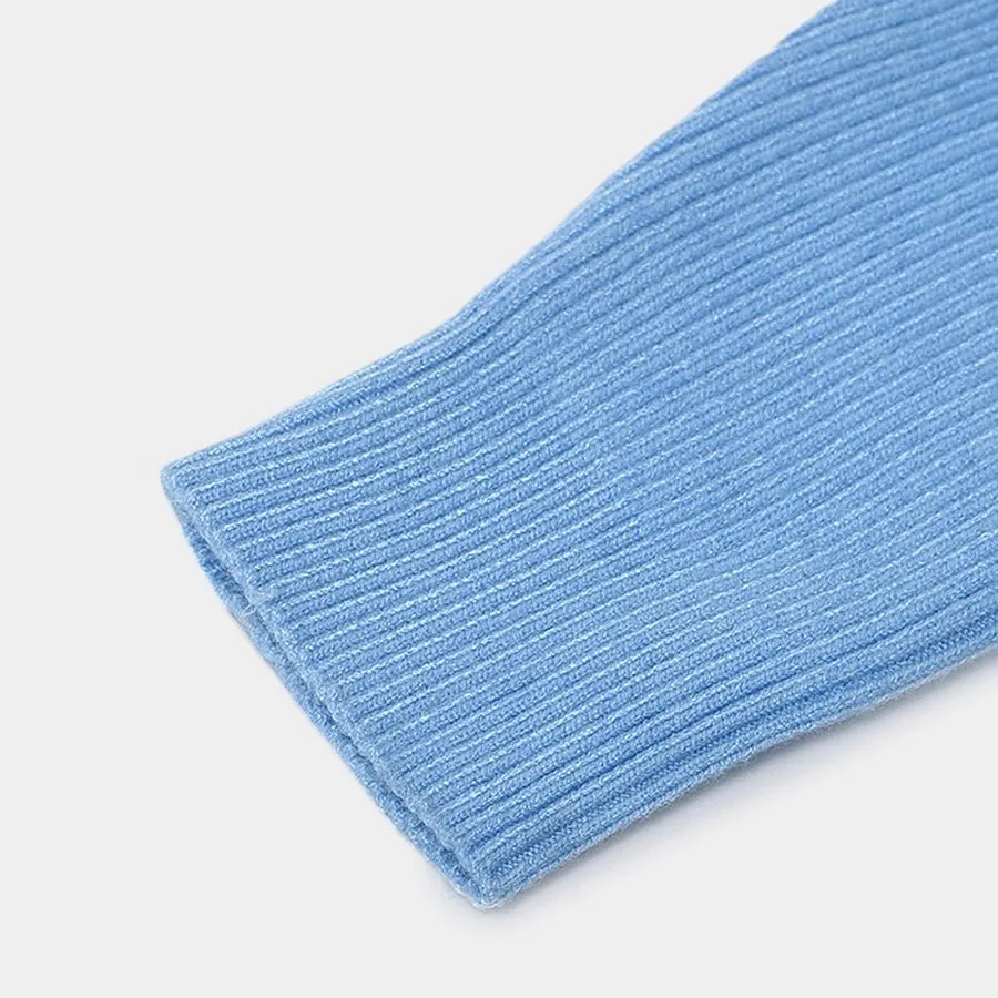 Misty Knitted Thermal Blue Top with Turtle Neck