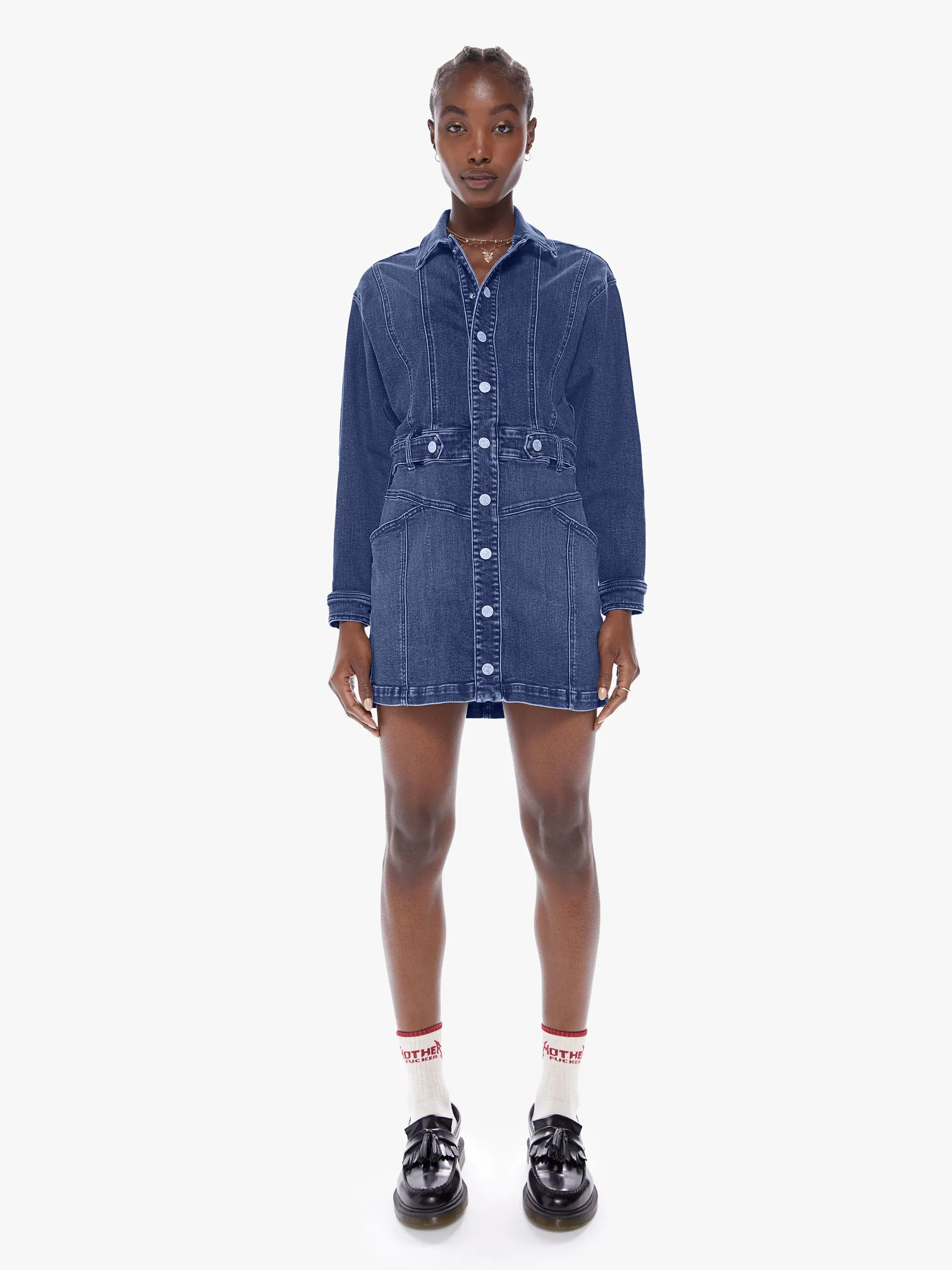 Mother - The Batwing Cinch Dress Waist in Beer Me
