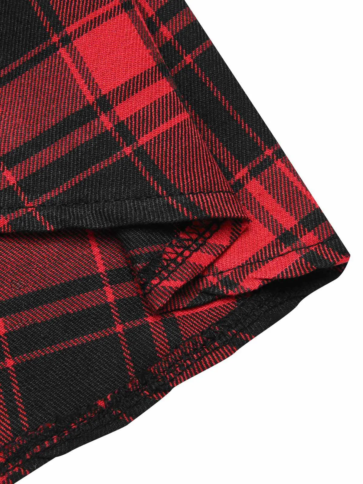 [Pre-Sale] 2PCS 1950s Tie-Neck Green Blouse & Red Plaid Skirt