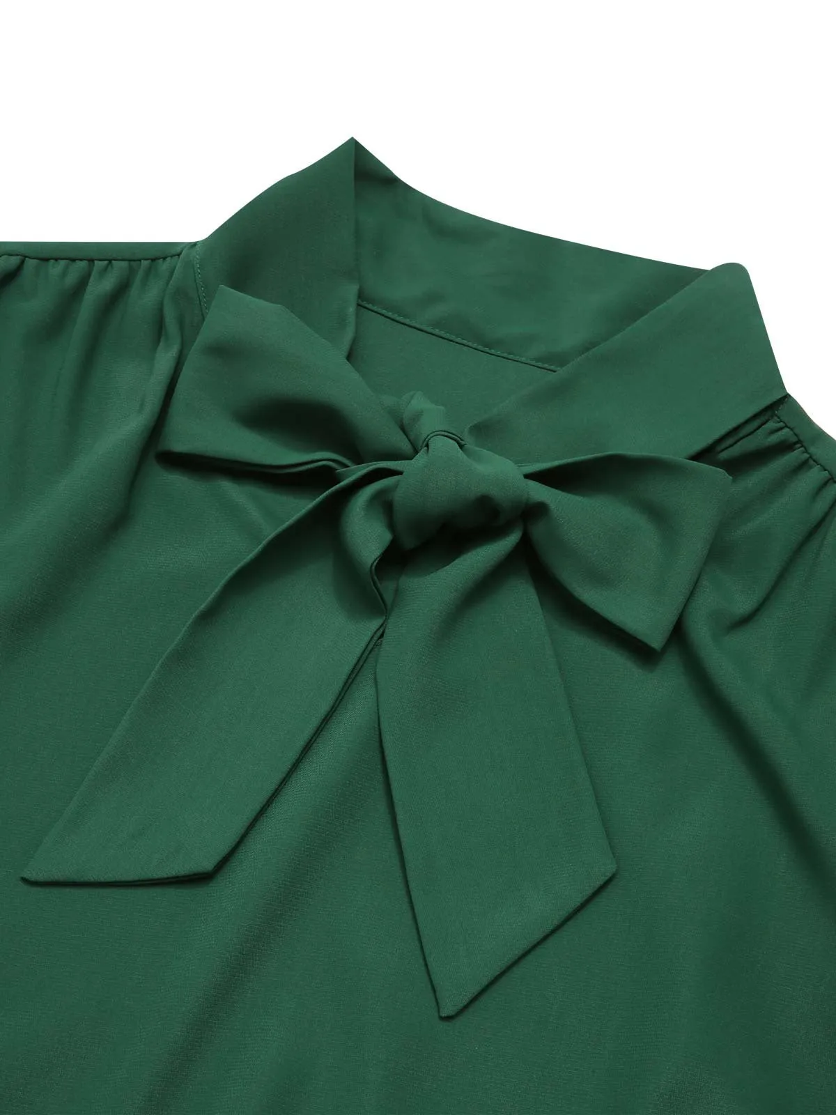 [Pre-Sale] 2PCS 1950s Tie-Neck Green Blouse & Red Plaid Skirt