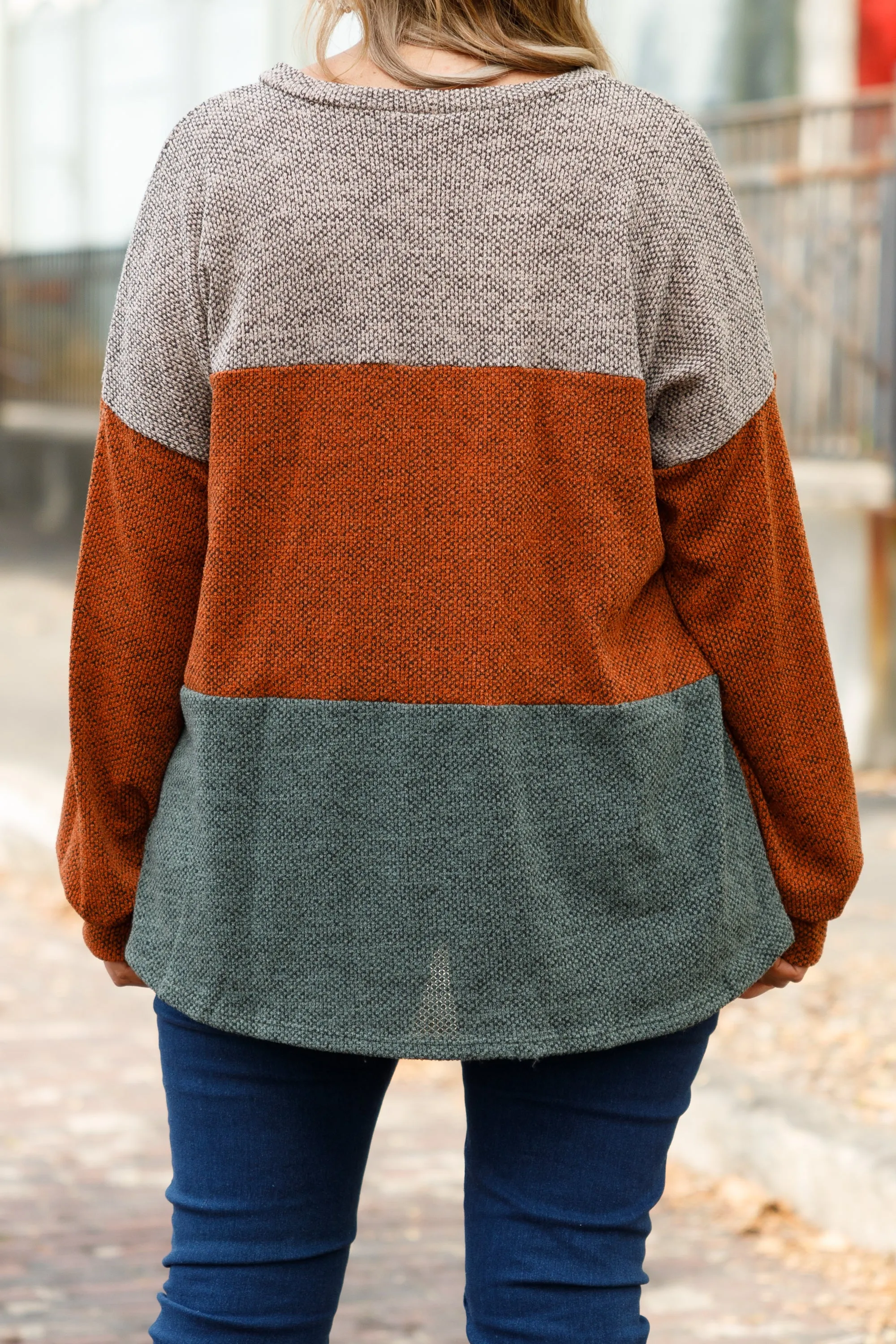 Pretty Perspective Sweater, Rust