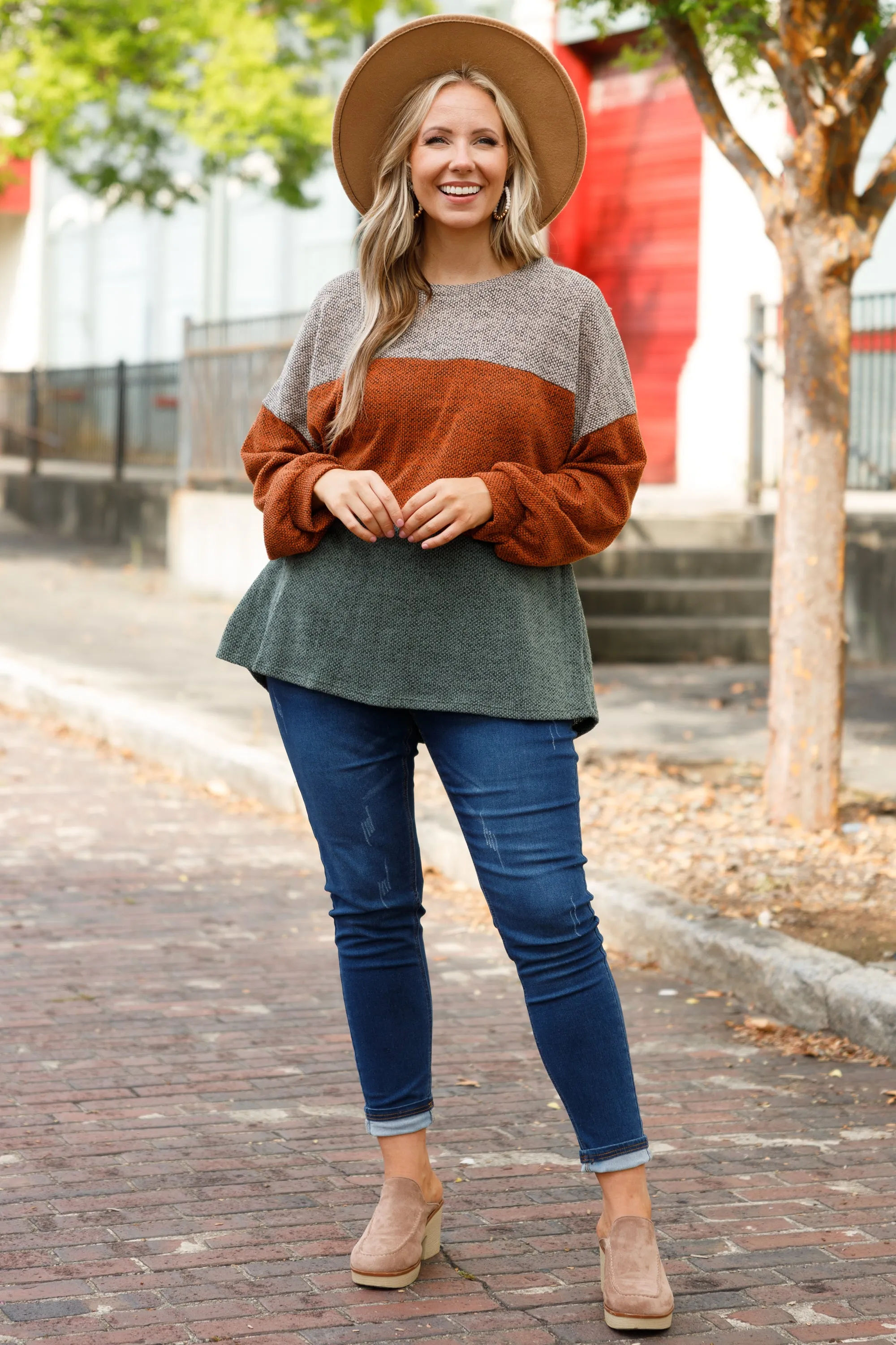 Pretty Perspective Sweater, Rust