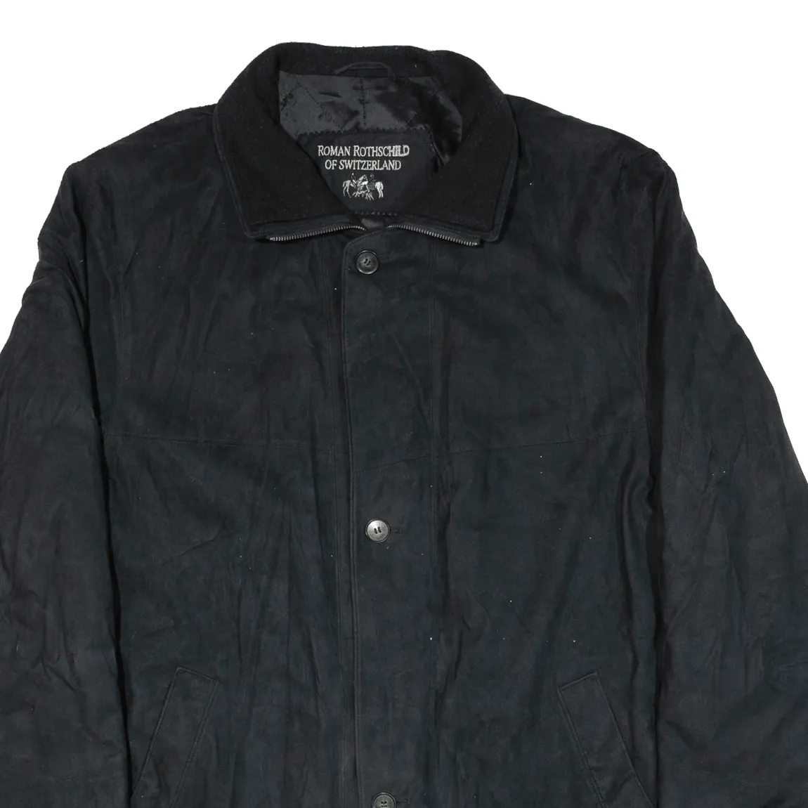 ROMAN ROTHSCHILD OF SWITZERLAND Quilted Lined Mens Coat Black 2XL