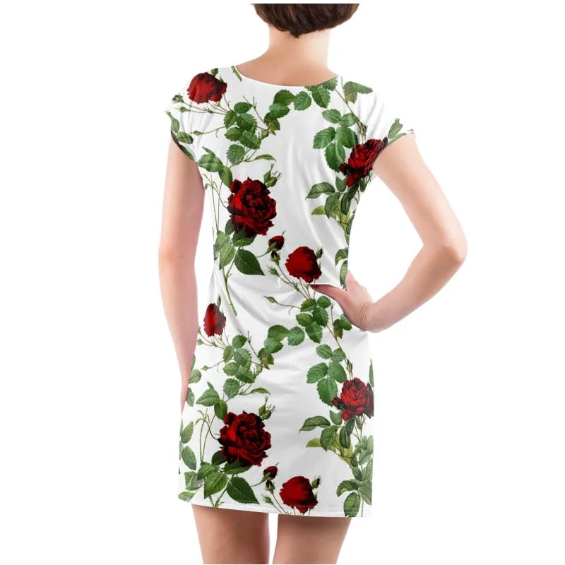 Rose Print Ladies Tunic T Shirt
