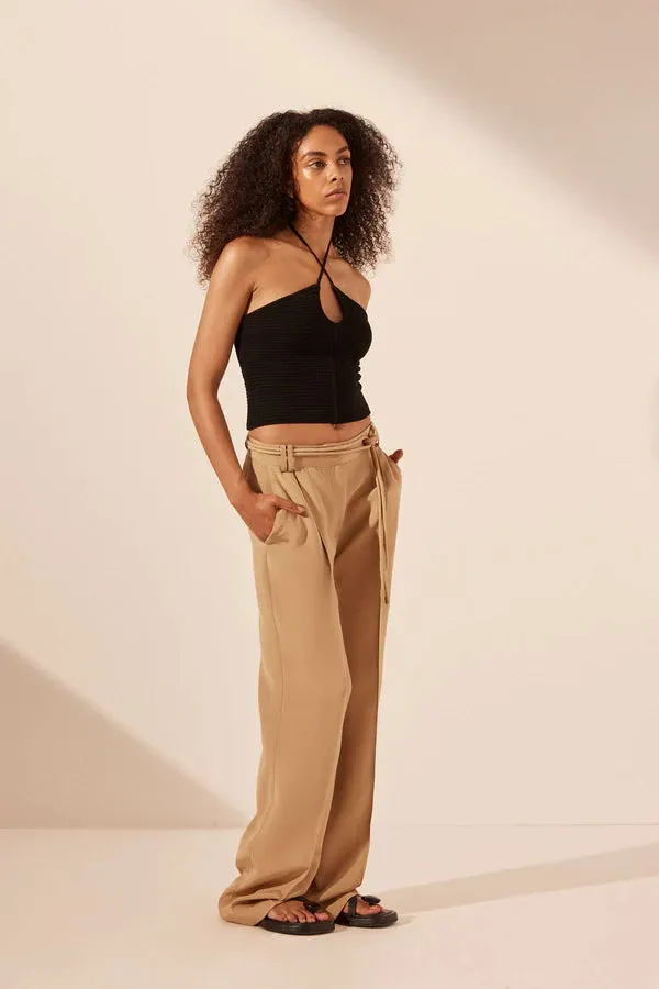 SHONA JOY - Eve Cross Front Top - Black