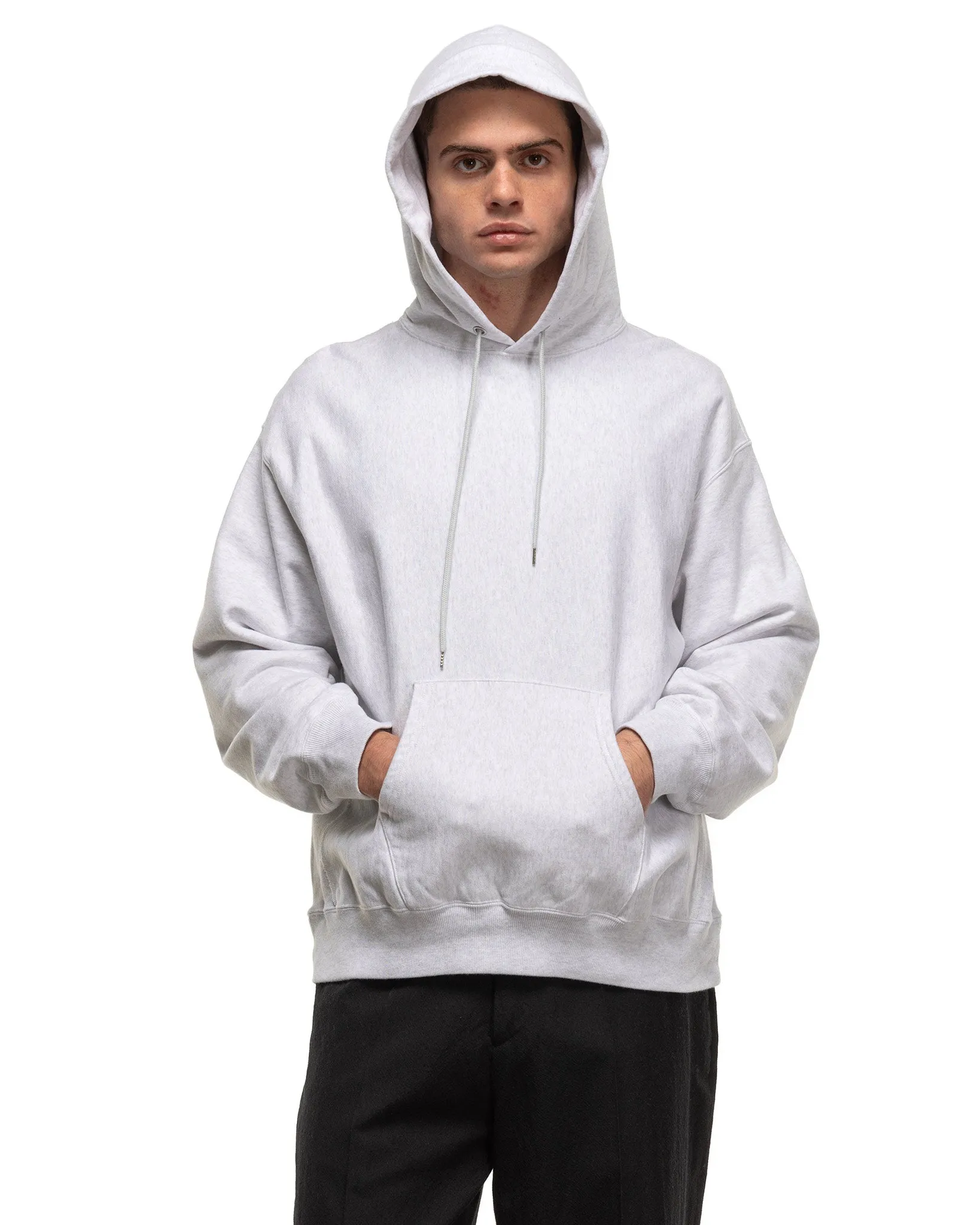 Soft & Hard Sweat Hoodie P/O Big Heather White