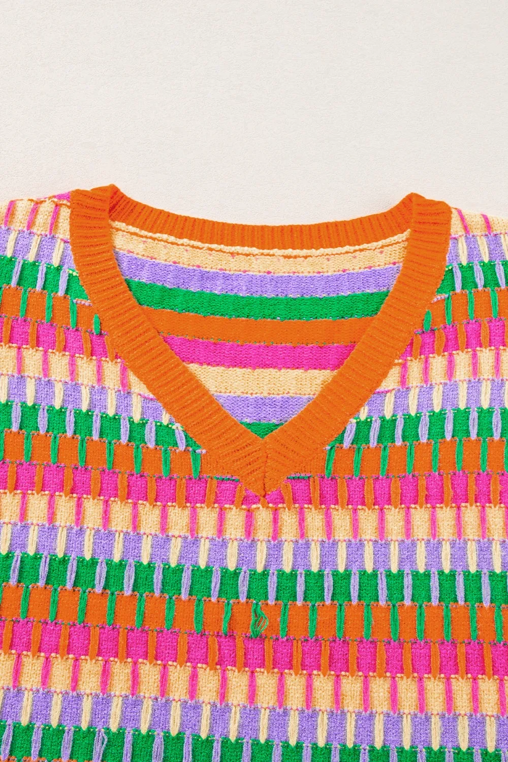TEEK - V-Neck Cap Sleeve Knit Top