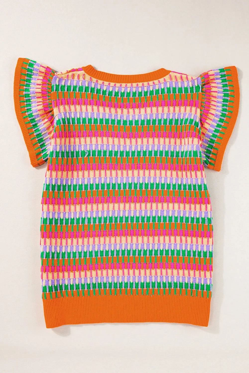 TEEK - V-Neck Cap Sleeve Knit Top
