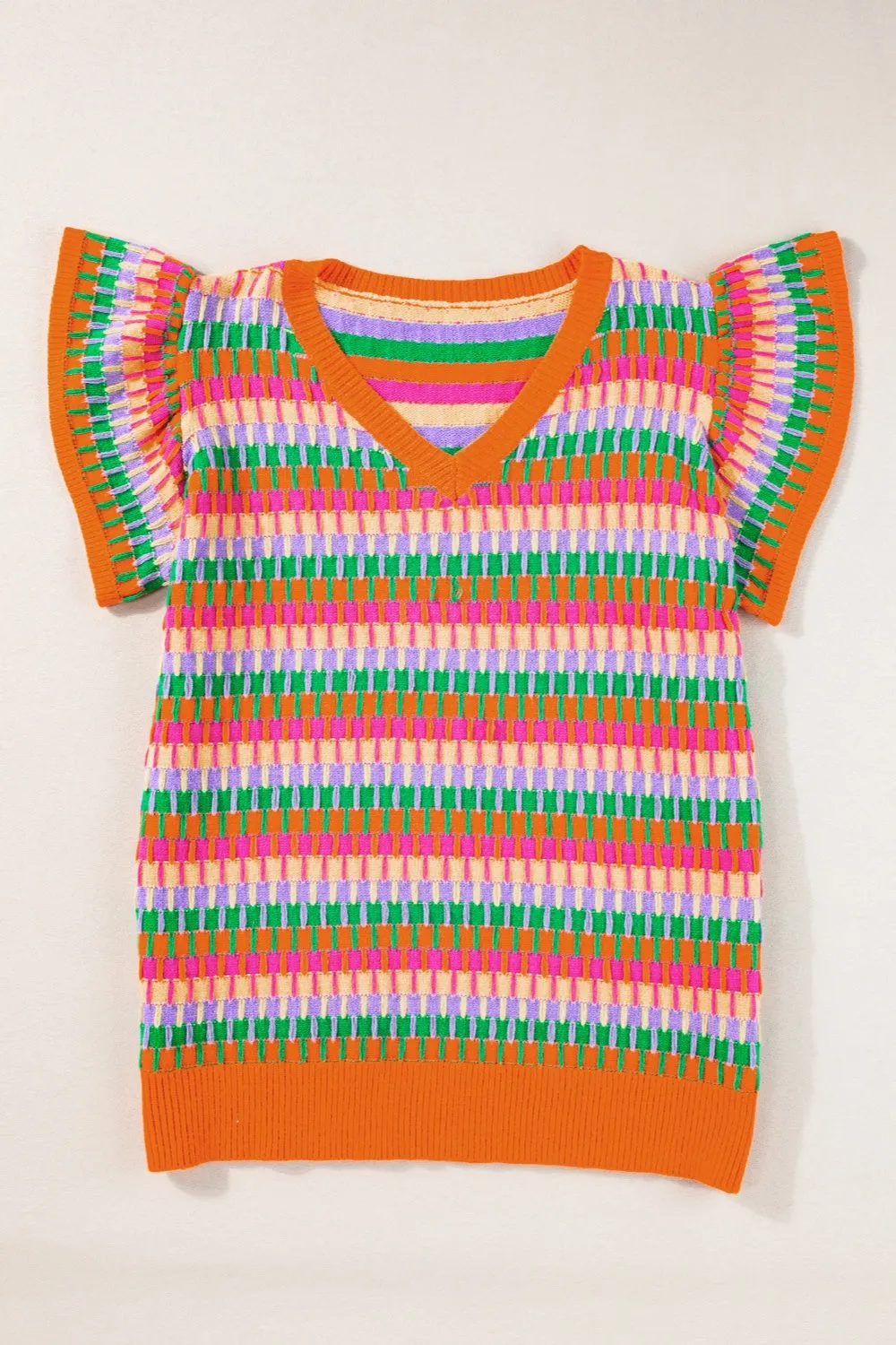 TEEK - V-Neck Cap Sleeve Knit Top