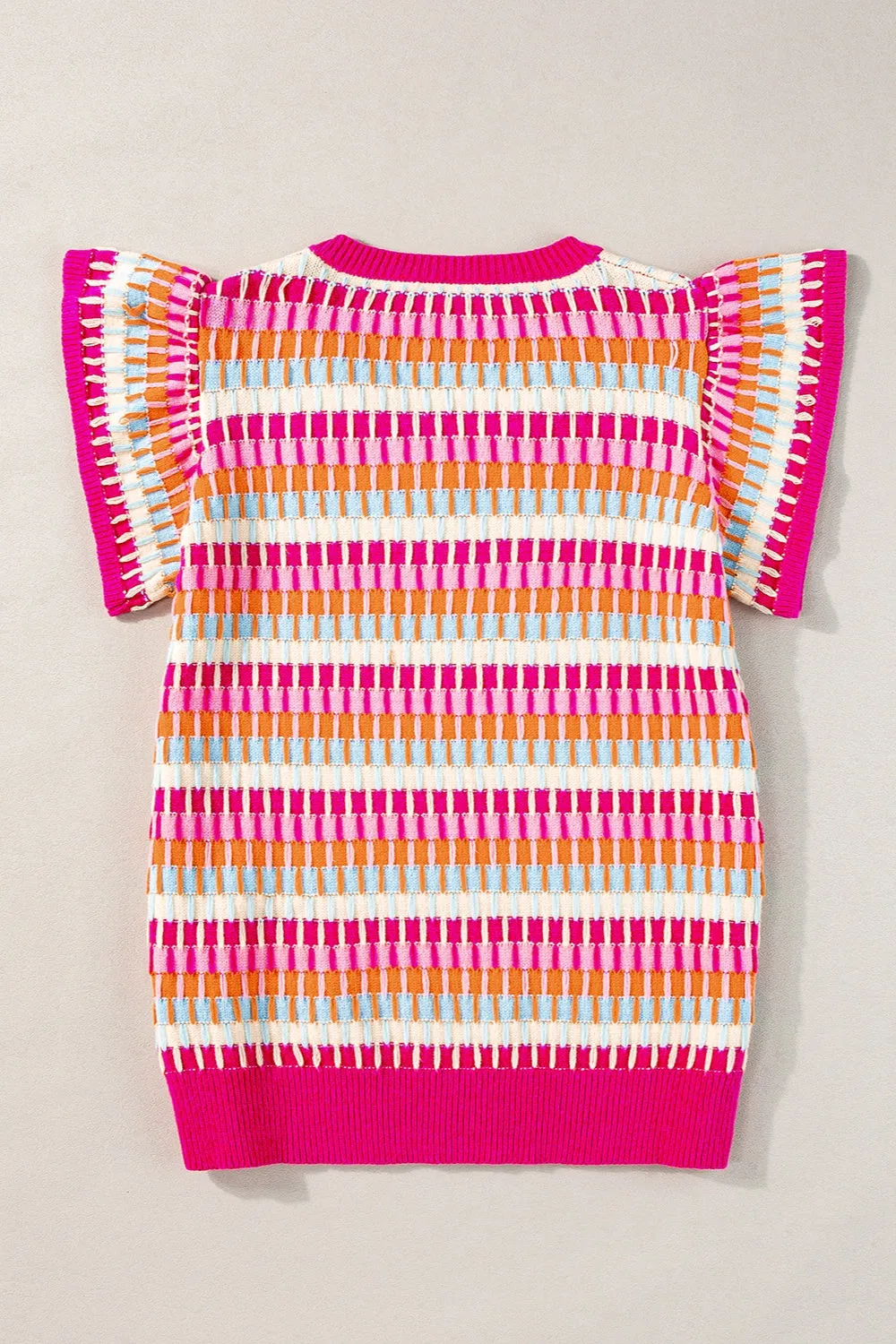 TEEK - V-Neck Cap Sleeve Knit Top