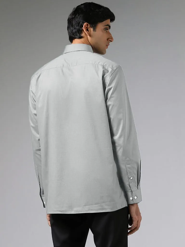 WES Formals Plain Refined Light Grey Shirt