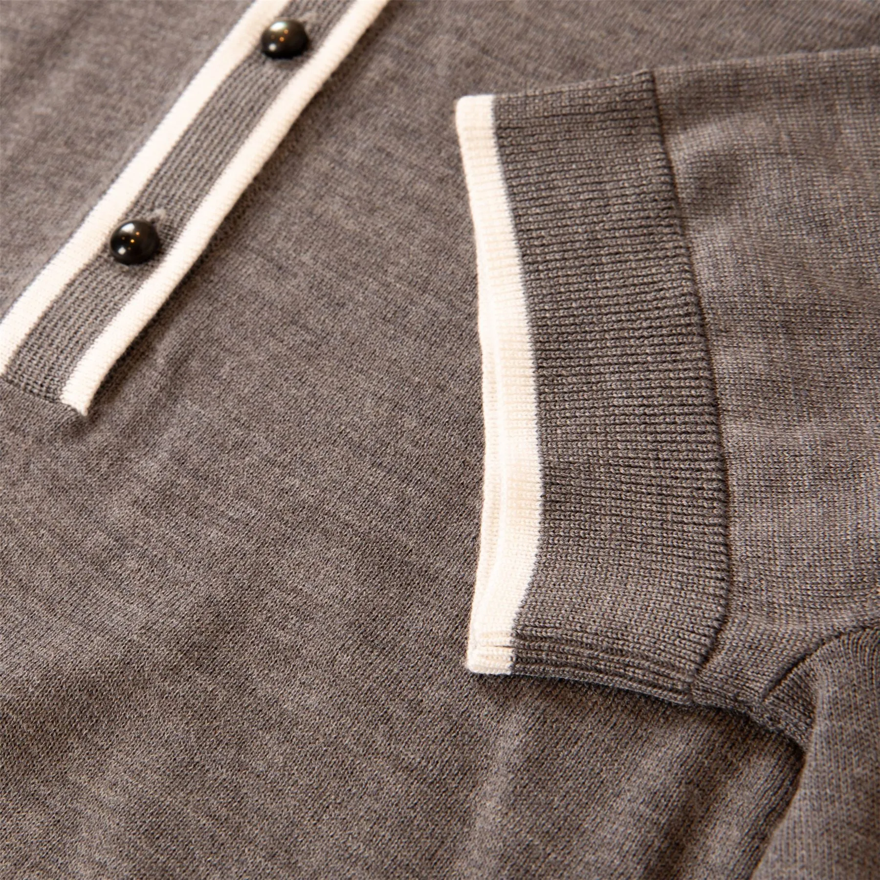 Womens SS Bardot Sweater Polo Smoke Heather - AW24