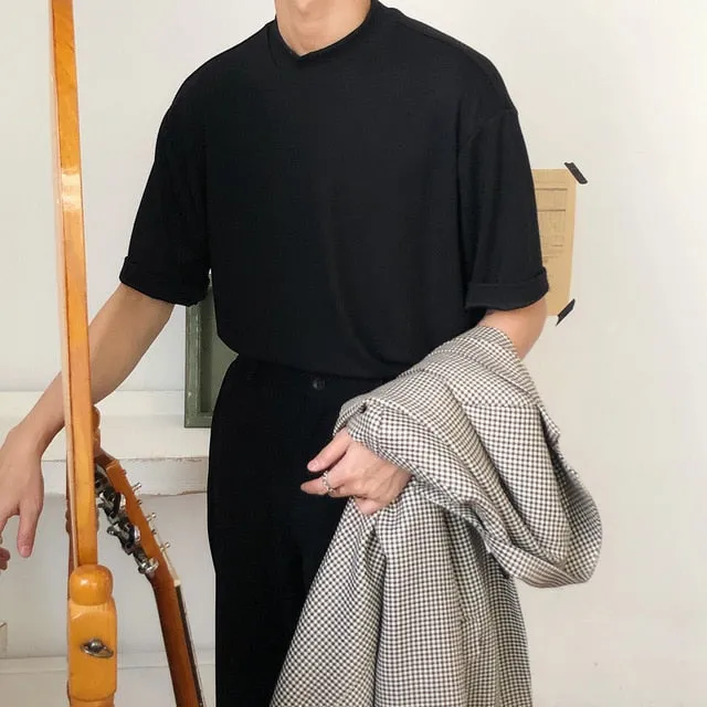 xiangtuibao - SOLID COLOR TURTLENECK TEE