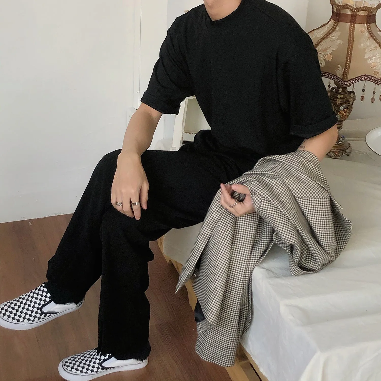 xiangtuibao - SOLID COLOR TURTLENECK TEE