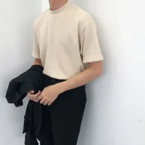 xiangtuibao - SOLID COLOR TURTLENECK TEE